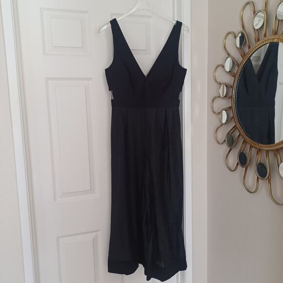 NWT Finders Keepers Go Now Palazzo Jumpsuit Black Cut-Out Semi-Sheer M Revolve - Picture 6 of 15